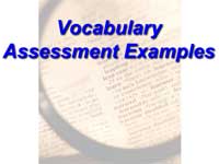 Vocabulary Assessment Examples