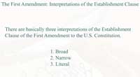 The First Amendment: Interpretations of the Establishment Clause