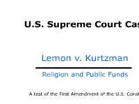 U.S. Supreme Court Case: Lemon v. Kurtzman