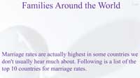 Families Around the World - Marriage Rates