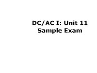 DC/AC I: Unit 11 Sample Exam