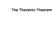 The Thevenin Theorem