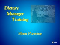 Dietary Manager Training: Menu Planning