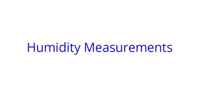 Humidity Measurements