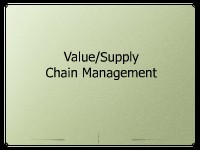 Value/Supply Chain Management