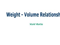 Weight-Volume Relationships: Void  Ratio