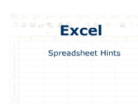 Excel: Spreadsheet Hints