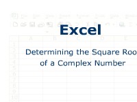 Excel: Determining the Square Root of a Complex Number