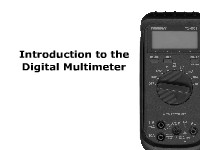 An Introduction to the Digital Multimeter
