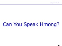 Can You Speak Hmong?