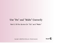 Use "Do" and "Make" Correctly: Part 2 in a Series