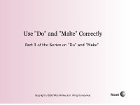 Use "Do" and "Make" Correctly: Part 3 in a Series