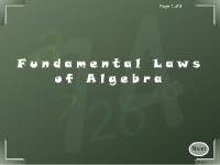 Fundamental Laws of Algebra