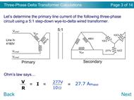 Three-Phase Delta Transformer Calculations