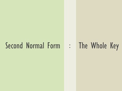 Normalization – 2nd Normal Form