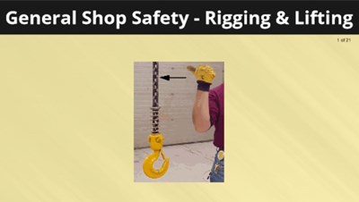 General Shop Safety - Rigging & Lifting