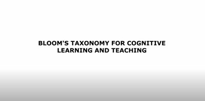 Bloom's Taxonomy For Cognitive Learning and Teaching (Screencast)
