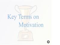 Key Terms on Motivation