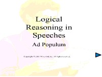 Logical Reasoning in Speeches - Ad Populum