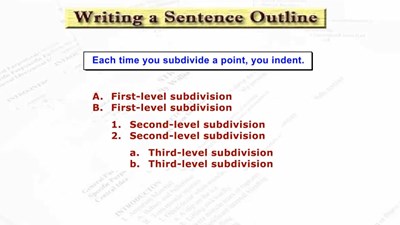Writing a Sentence Outline (Screencast)