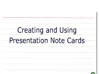 Creating and Using Presentation Note Cards