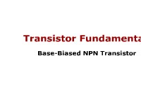 Transistor Fundamentals: Base-Biased NPN Transistor