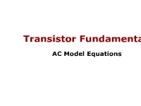 Transistor Fundamentals: AC Model Equations