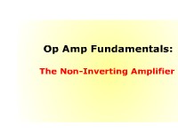 Op Amp Fundamentals: The Non-Inverting Amplifier