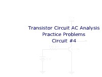 Transistor AC Analysis Practice Problem: Circuit #4