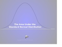 The Area Under the Standard Normal Distribution