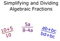 Dividing and Simplifying Algebraic Fractions