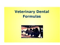 Veterinary Dental Formulas