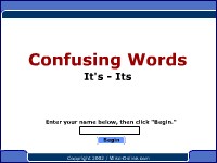 Confusing Words--It's, Its