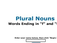 Plural Nouns: Words Ending in "f" and "fe"